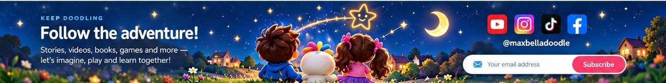 Max, Doodle and Bella watching a magical night sky